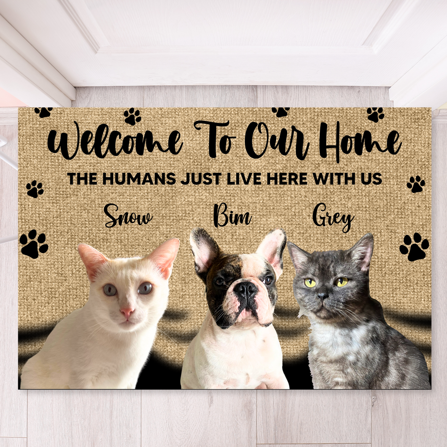Personalized Pet Doormat, Welcome To Our Home Doormat, Custom Pet Photo and Name, Gift for Pet Owners
