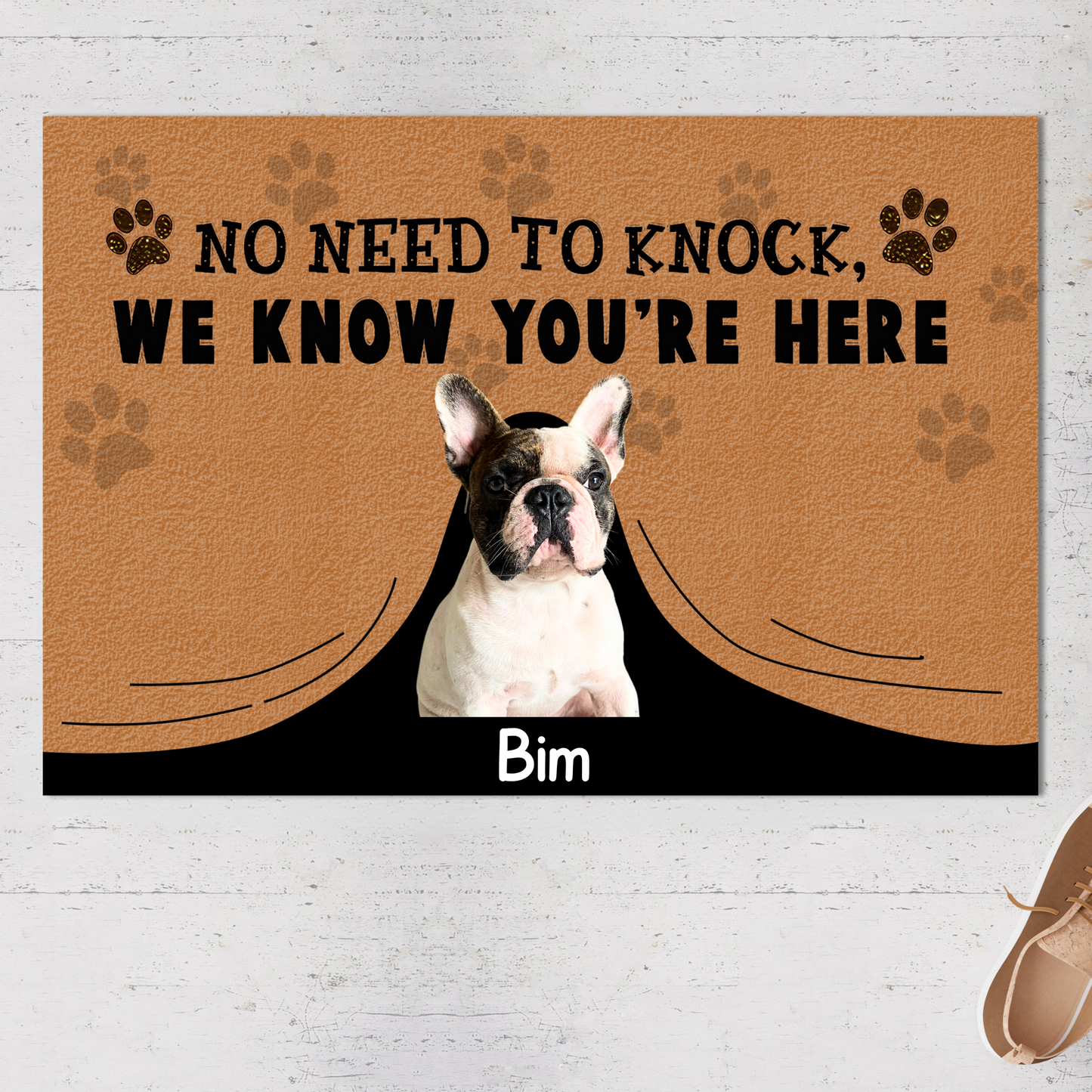 Personalized Pet Doormat, No Need To Knock Doormat, Custom Pet Photo and Name, Gift for Pet Owners