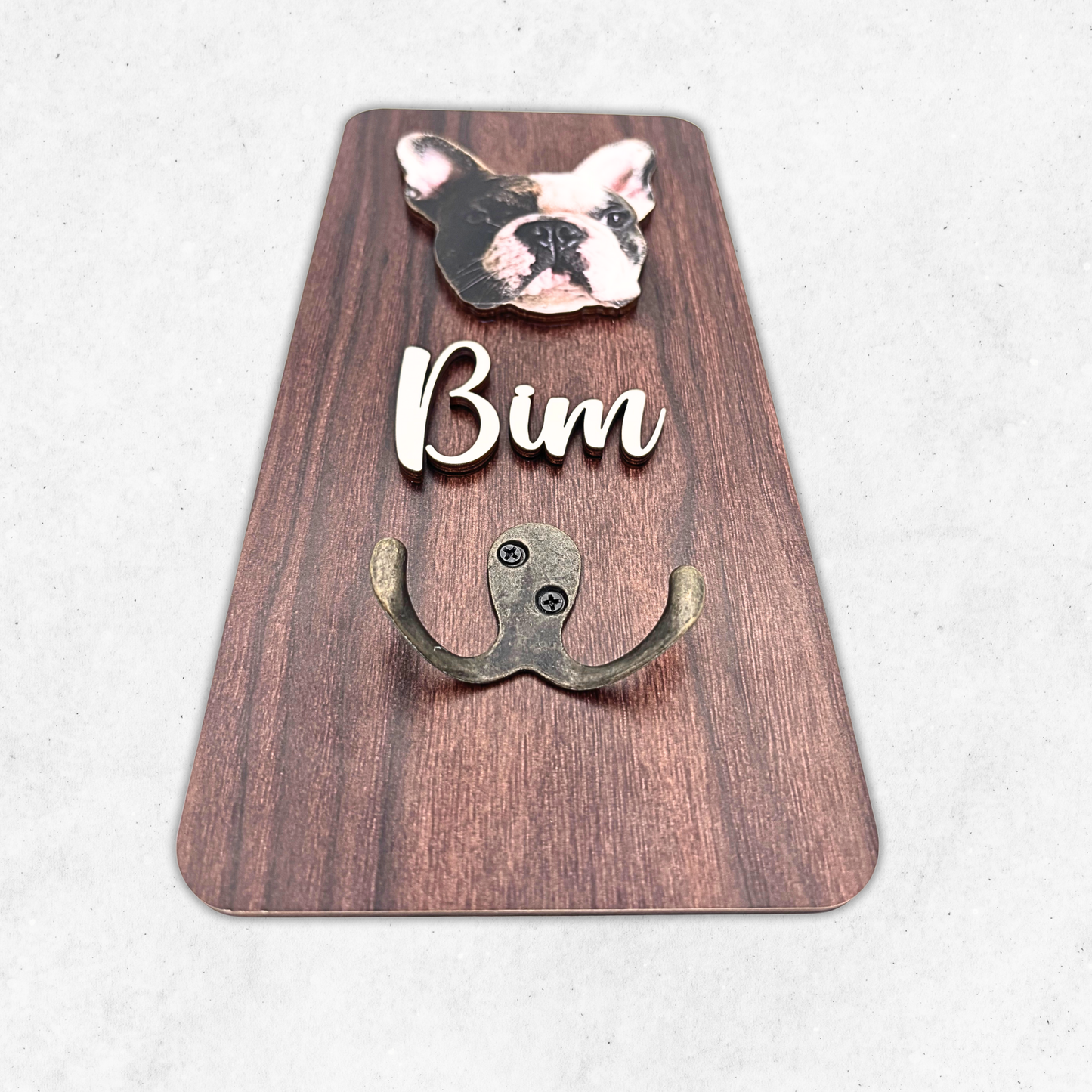 Handcraft 2 Layers Wooden Leash Holder Key Hanger Personalized, Custom Pet Face, Unique Gift For Pet Parents