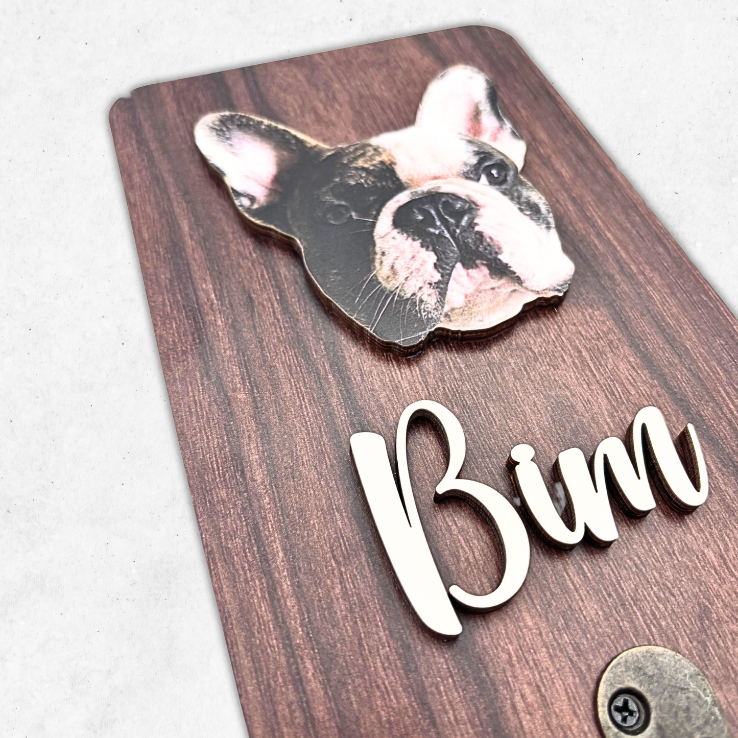 Handcraft 2 Layers Wooden Leash Holder Key Hanger Personalized, Custom Pet Face, Unique Gift For Pet Parents