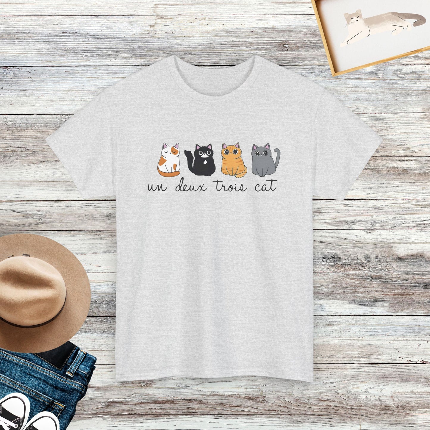 Un Deux Trois Cat Shirt, Cat shirt, Funny Cat Shirt, Gifts For Cat Lovers