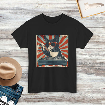 Cat DJ T-shirt, Cat Lover Gift, Funny Cat Tee