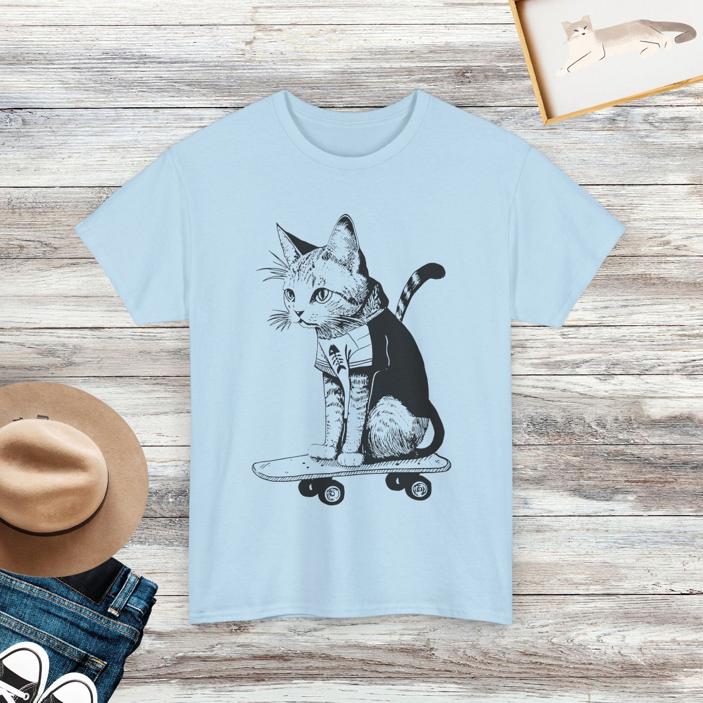 Skateboard Cat Shirt, Cat Shirts, Gift For Cat Lover