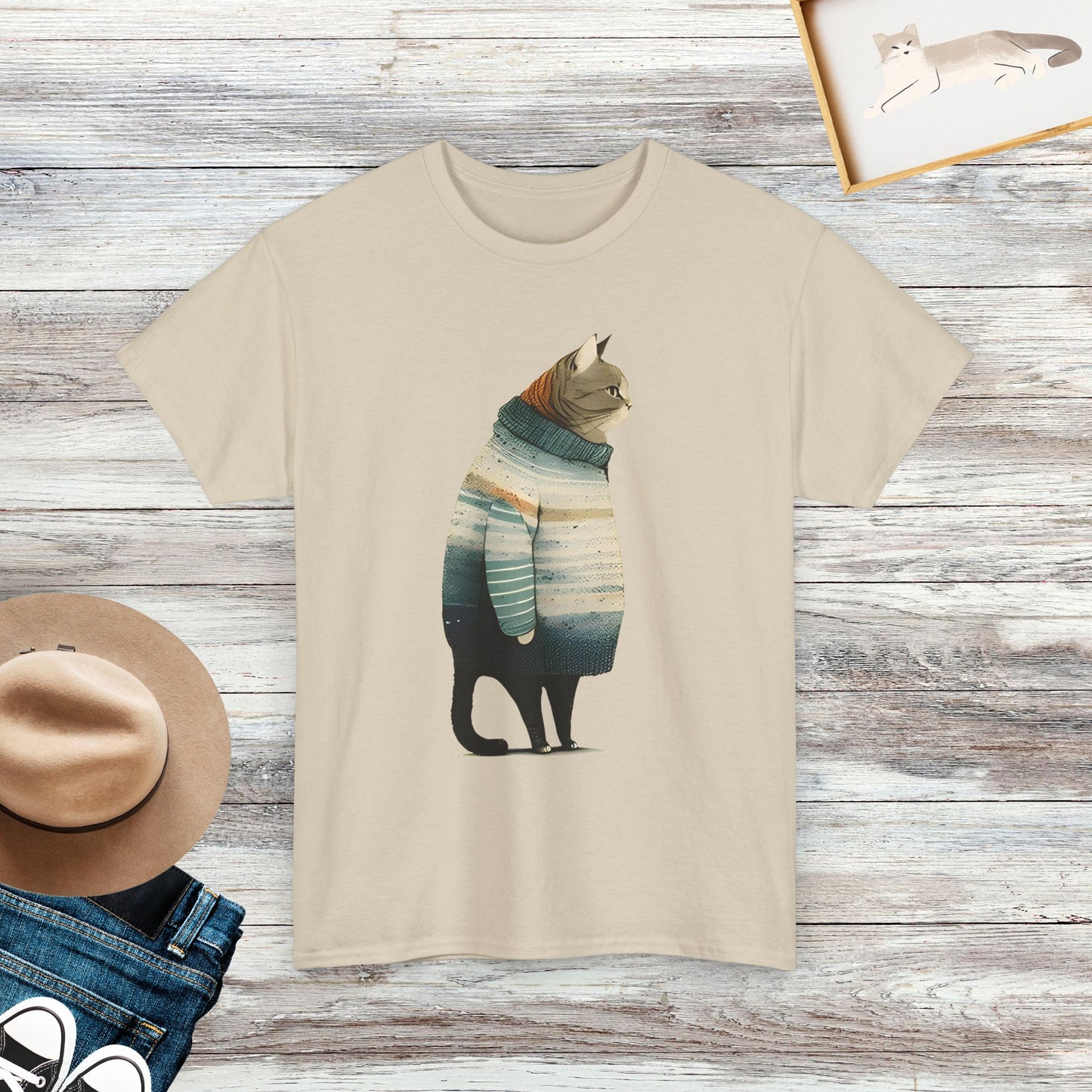 Fat Gray Cat Shirt, Winter Cat Shirt, Cat Lover Gift