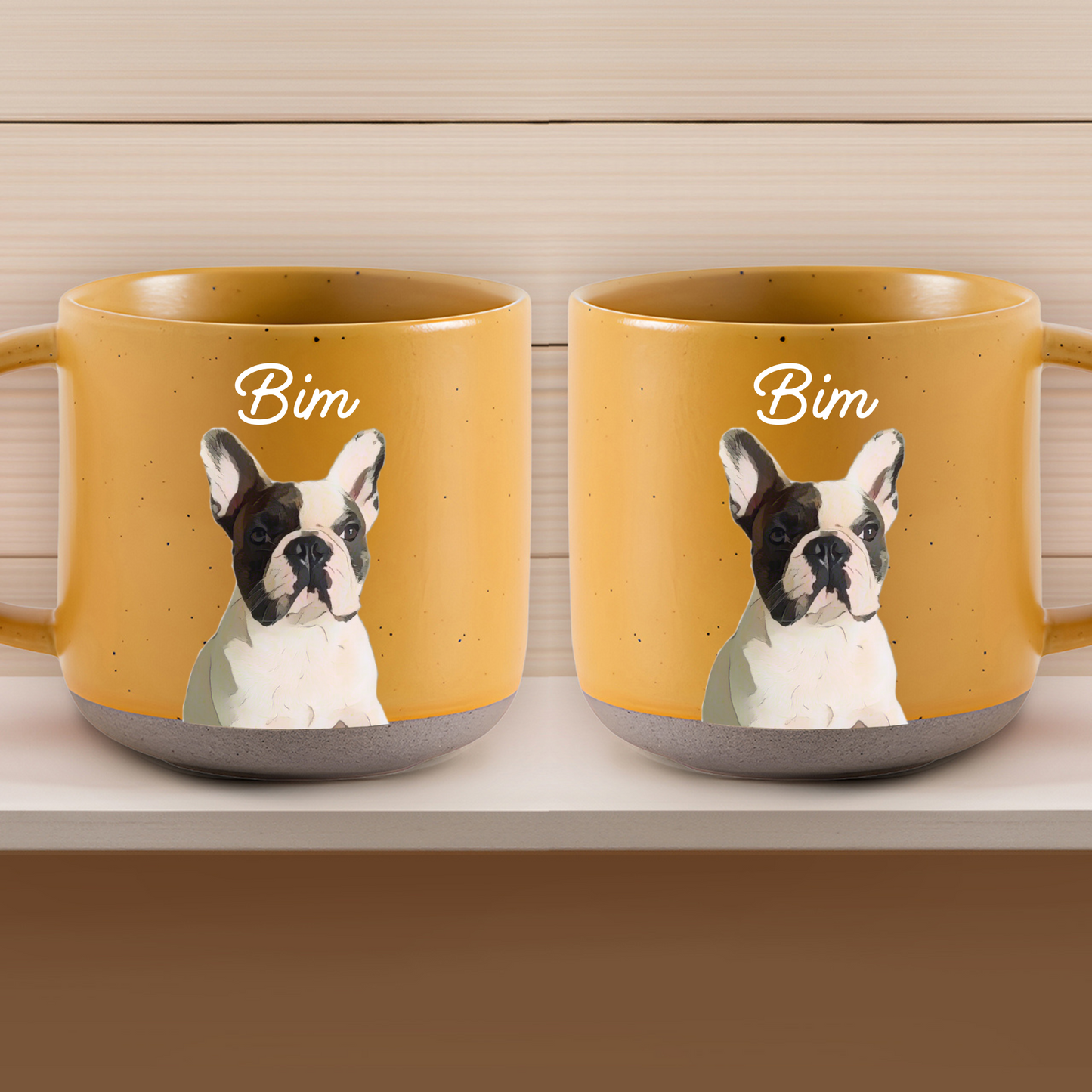 Personalized Pet Pottery Mug 12oz, Custom Pet Photo And Name, Gift For Pet Owners