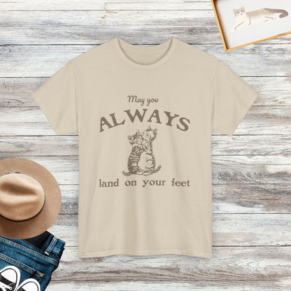 May You Always Land On Your Feet T-Shirt, Funny Cat Tshirt, Cat Lovers Gift