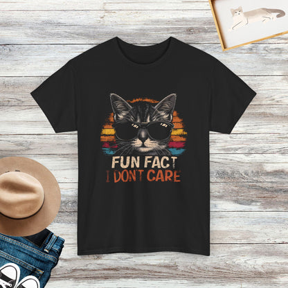 Fun Fact I Don't Care Cat Shirt, Humorous Cat Shirt, Funny Gift For Cat Lover