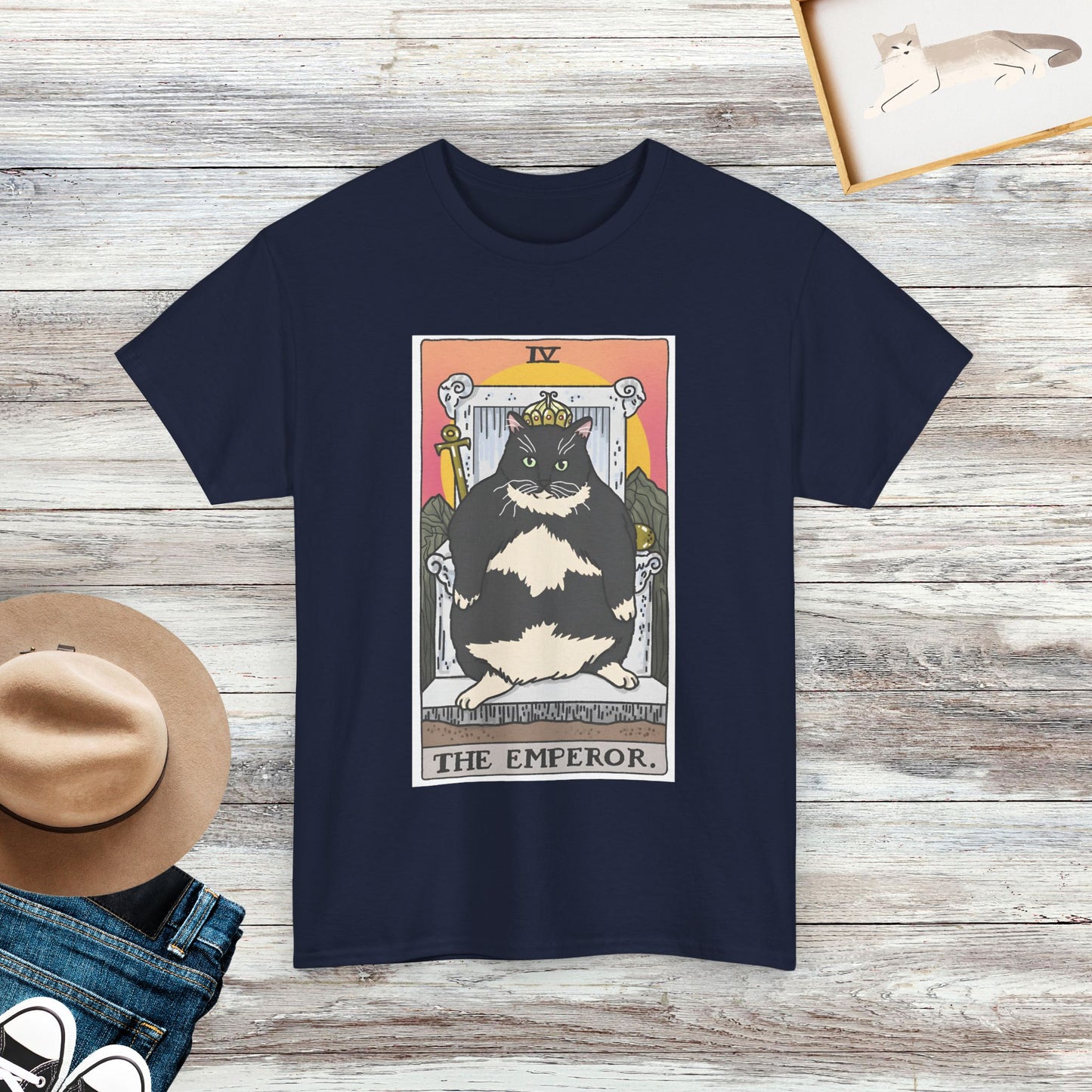 The Emperor Cat Shirt, Tarot Card Shirt, Sad Cat Meme Shirt, Gift For Cat Lovers