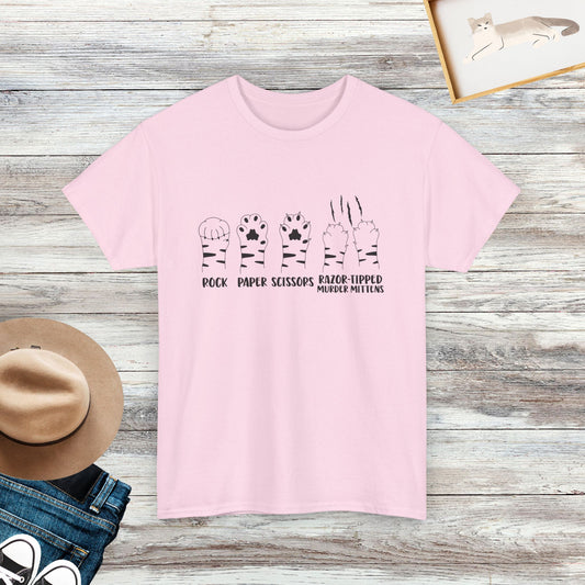 Rock Paper Scissors Razor-Tipped Murder Mittens Shirt, Funny Cat Shirt, Cat Lover Gift