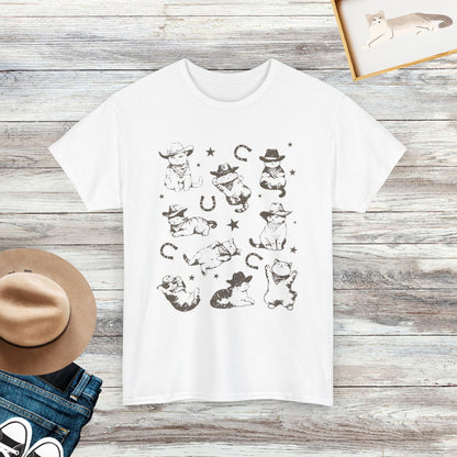 Cowboy Vintage Cats Shirt, Funny Cat T Shirt, Cat Lovers Gift