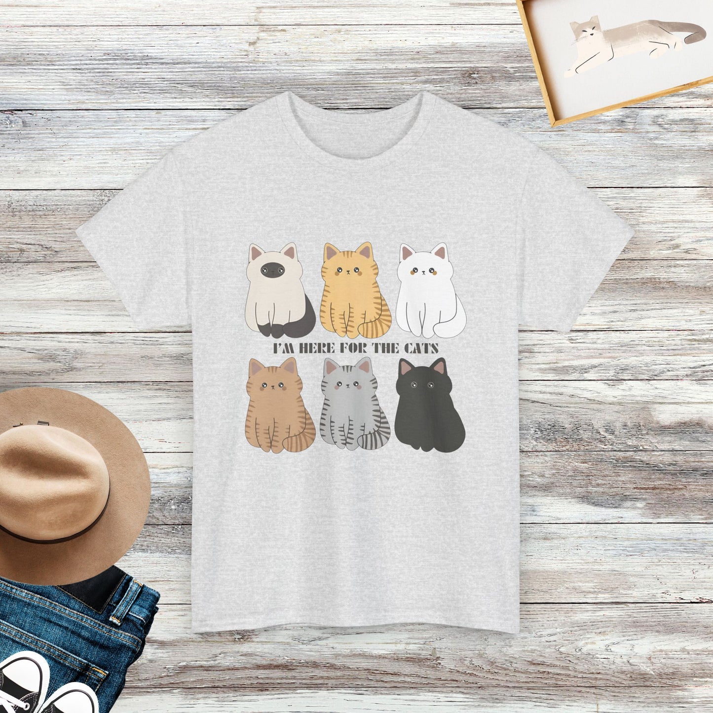 I'm Here For The Cats Shirt, Cute Cat Shirt, Cat Lover Shirt Gift