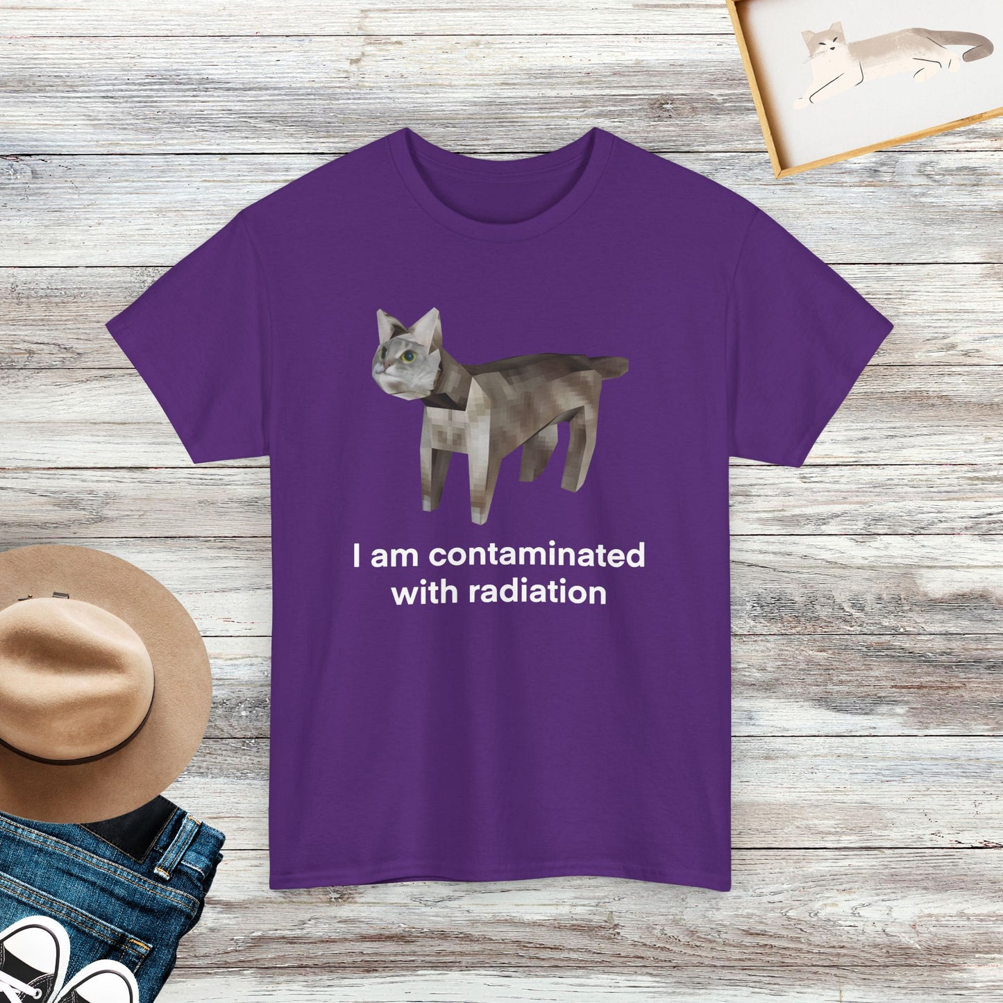 I Am Contaminated With Radiation Shirt, Funny Cat Meme Shirt, Cat Lover Gift