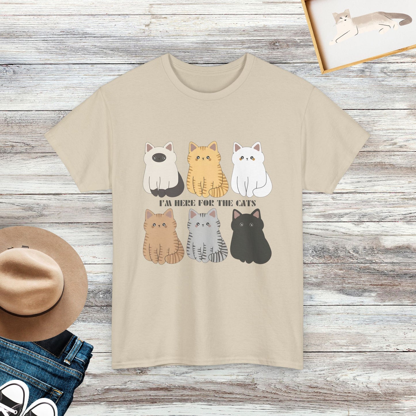 I'm Here For The Cats Shirt, Cute Cat Shirt, Cat Lover Shirt Gift