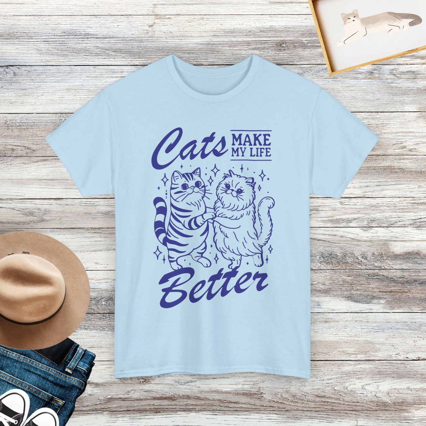 Cats Make My Life Better Shirt, Cute Cat Shirt, Cat Lover Tshirt