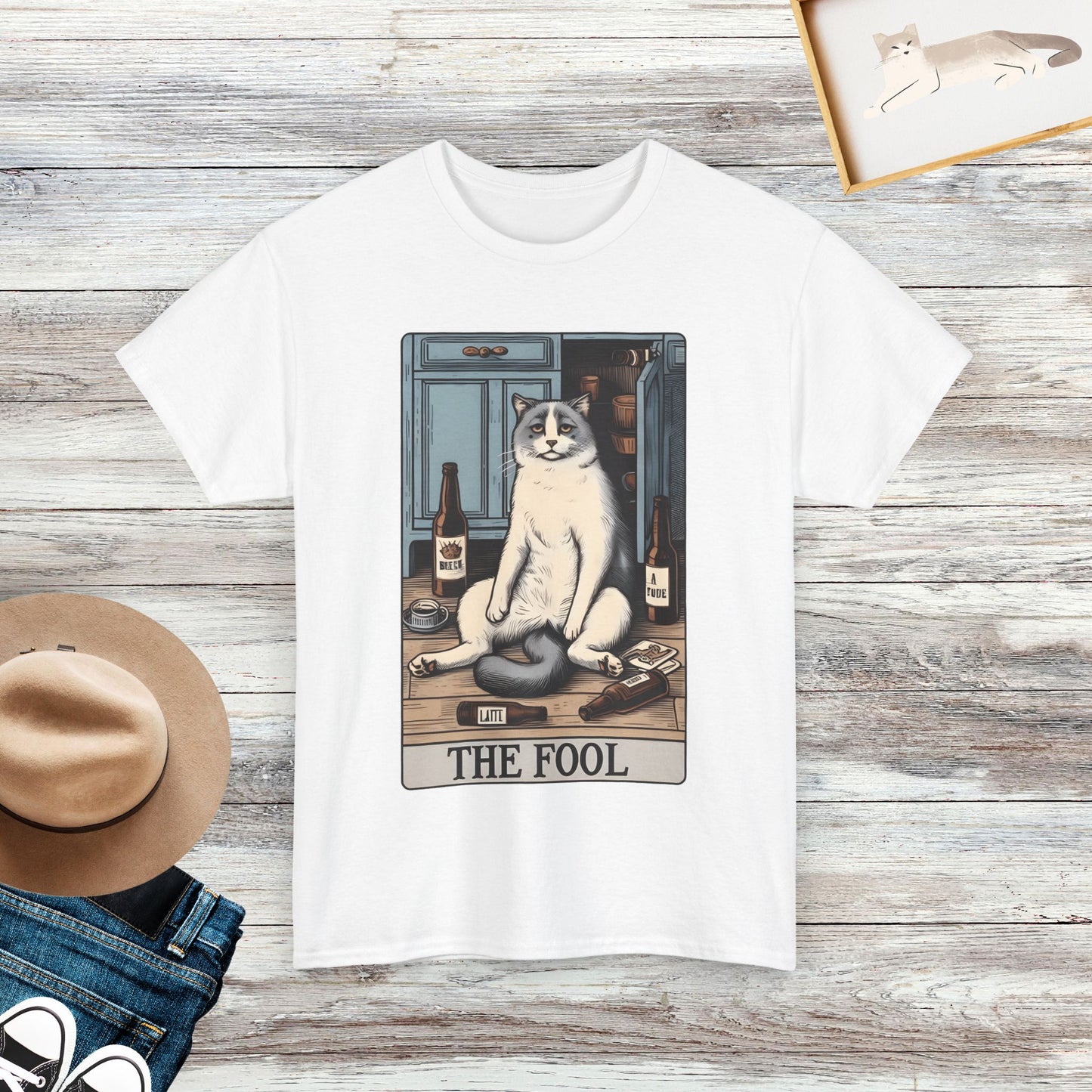 The Fool Cat Meme T-Shirt, Funny Cat Tarot Shirt, Gift For Cat Lovers