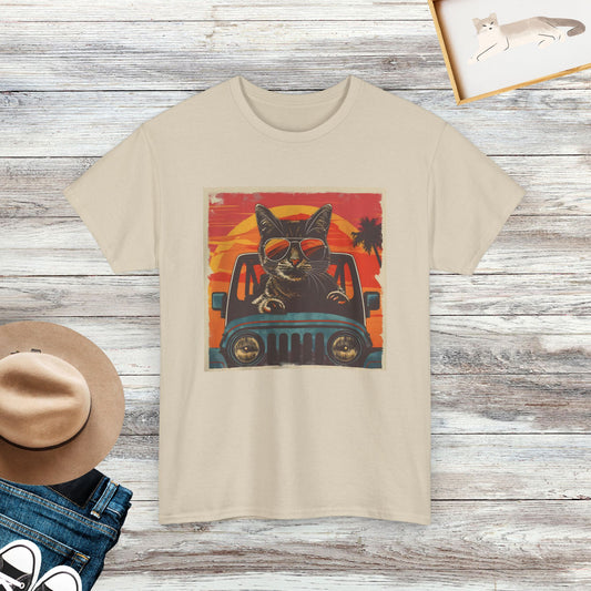 Cat Jeep T-shirt, Cat Lover Tee, Funny Cat Tee