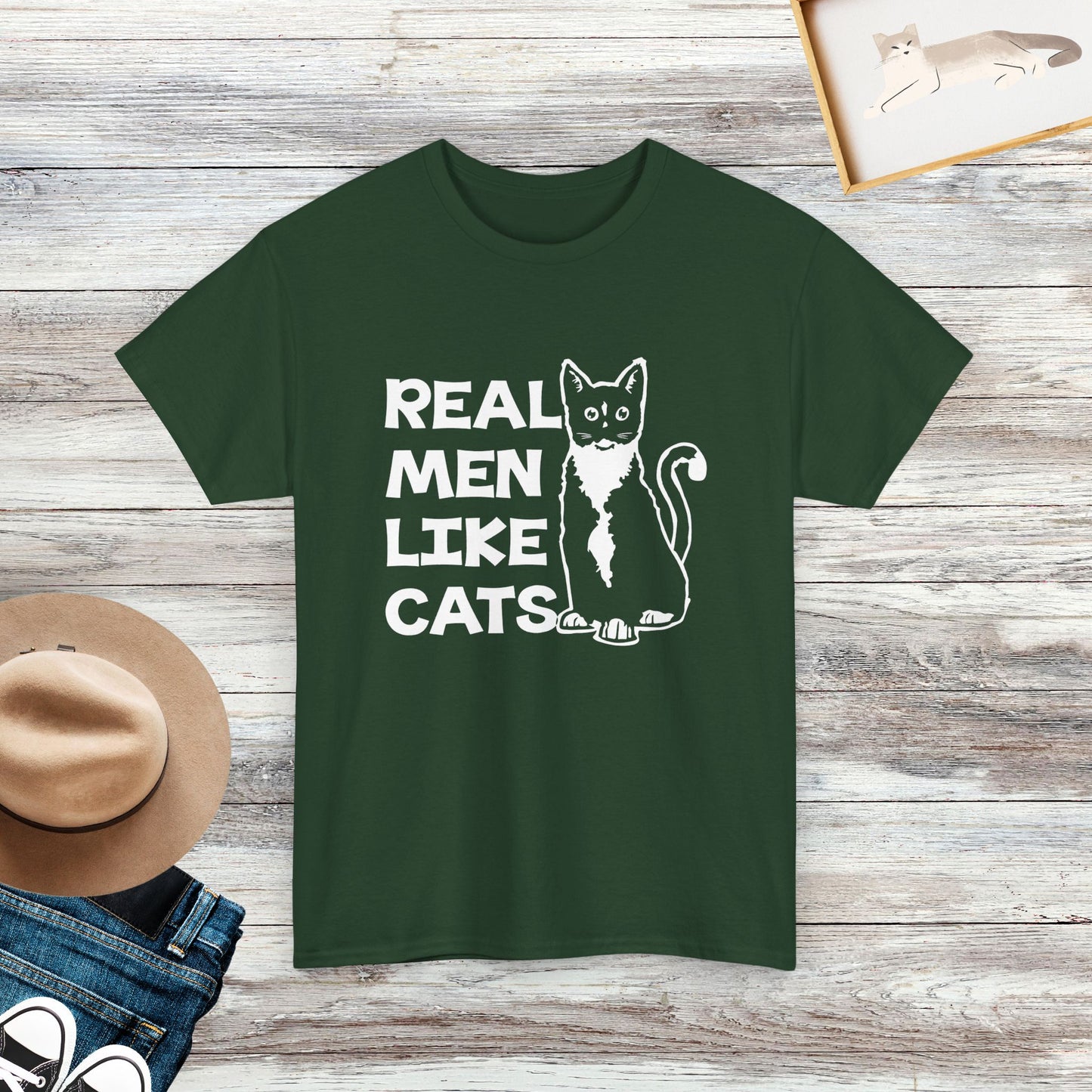 Real Men Like Cats T-Shirt, Cat Dad Shirt, Gift For Cat Lover