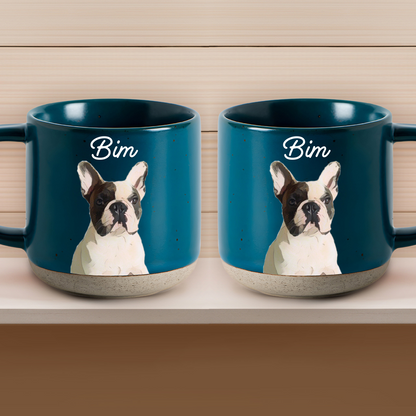 Personalized Pet Pottery Mug 12oz, Custom Pet Photo And Name, Gift For Pet Owners