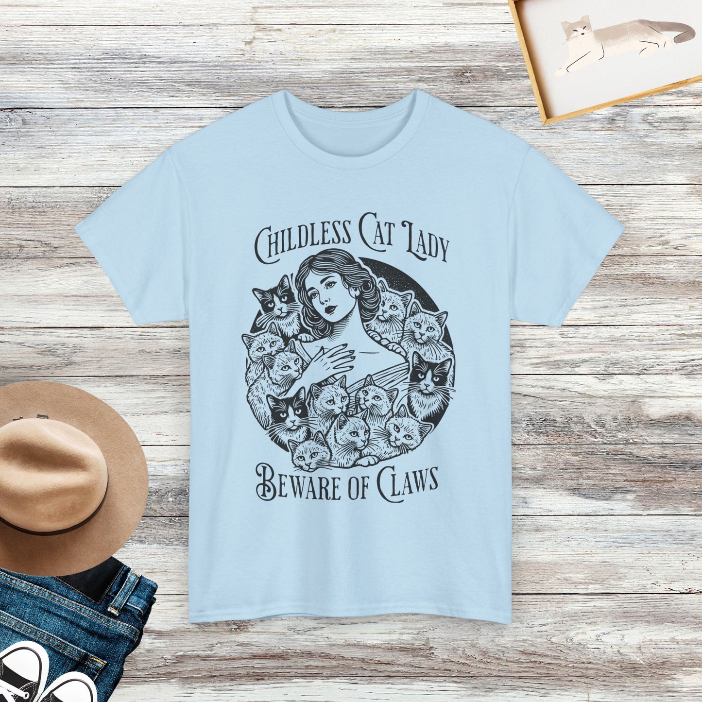 Childless Cat Lady T-Shirt, Beware of Claws, Cat Lover Gifts