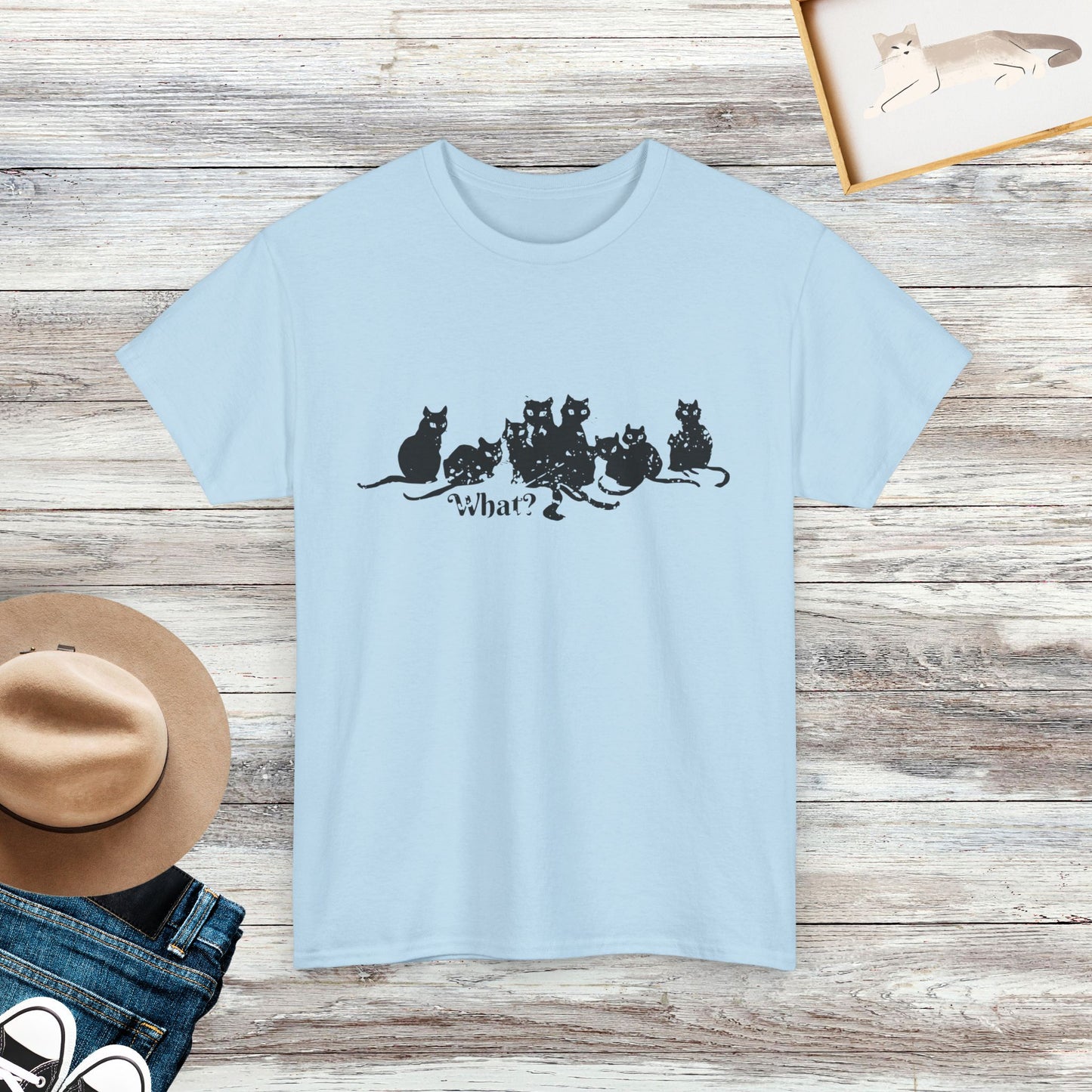 Funny Cat Lineup Shirt, Cute Feline Expression Tee, Cat Lovers Shirt