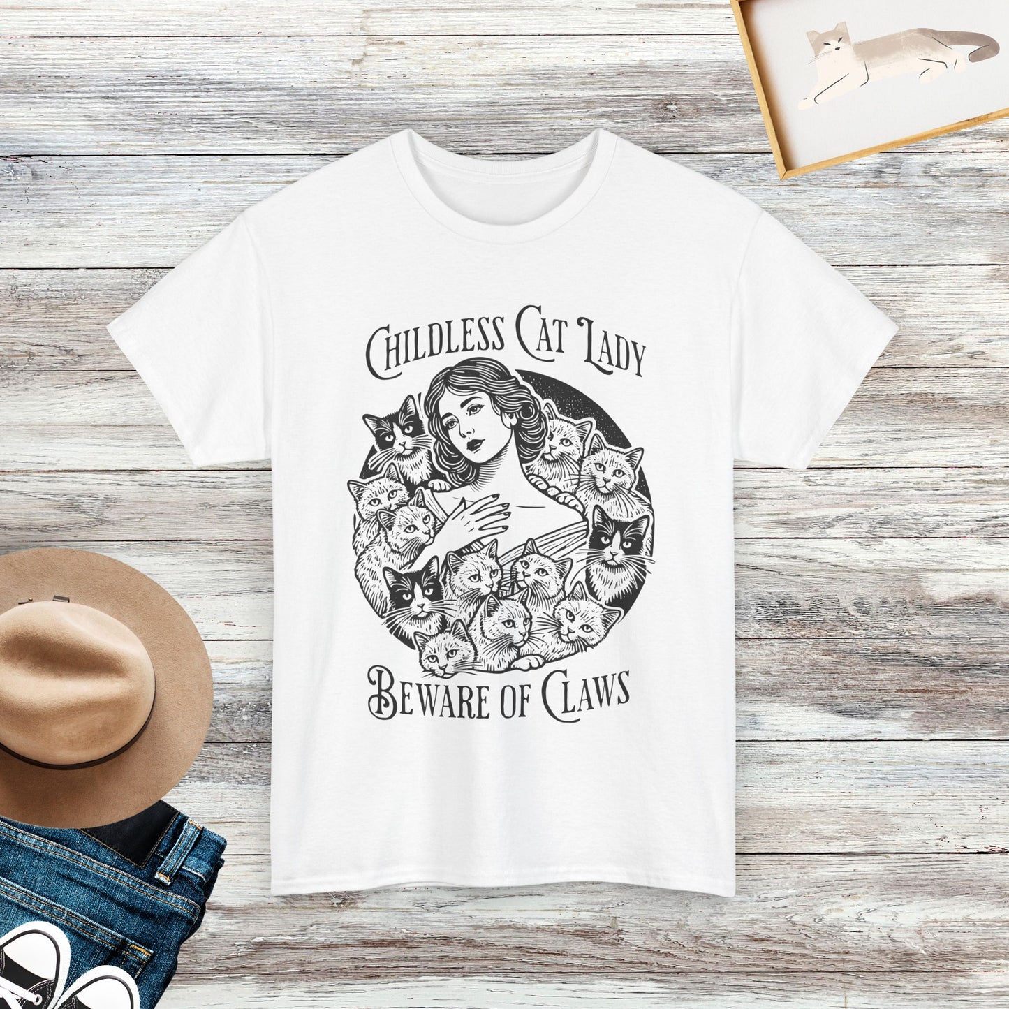 Childless Cat Lady T-Shirt, Beware of Claws, Cat Lover Gifts