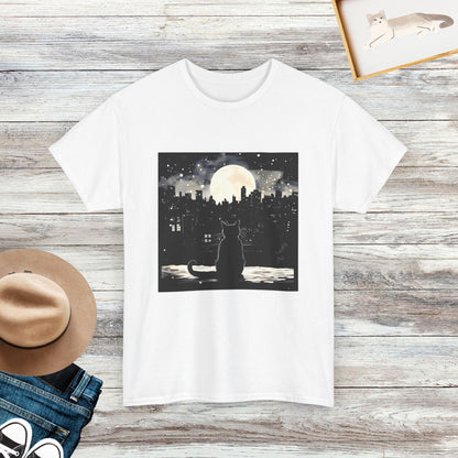 Cat Moon Shirt, Black Cat Shirt, Cat Lover Gifts