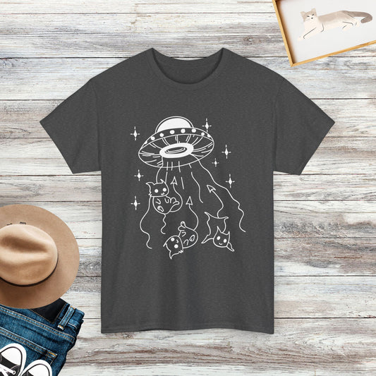 Funny UFO Cat Shirt, Cat Are Aliens Tee, Cat Lovers Shirt, Cat Owner Gift