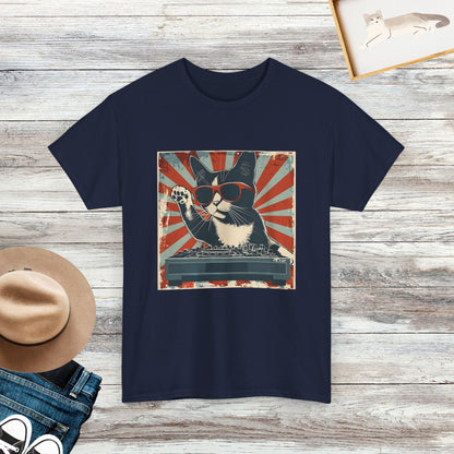 Cat DJ T-shirt, Cat Lover Gift, Funny Cat Tee