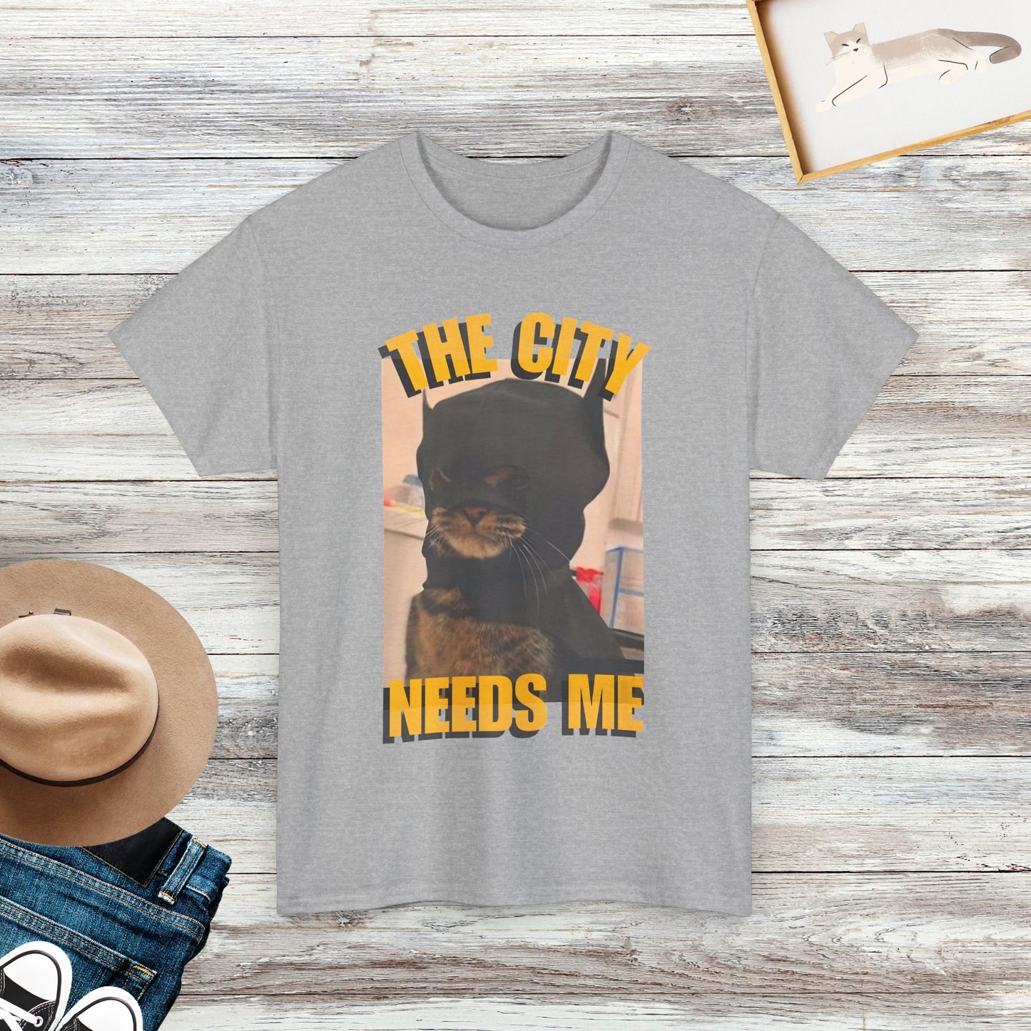 The City Needs Me T-Shirt, Funny Cat Meme Shirt, Humorous Cat Lover Gift