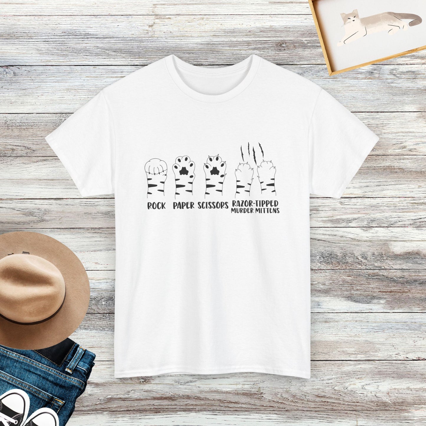 Rock Paper Scissors Razor-Tipped Murder Mittens Shirt, Funny Cat Shirt, Cat Lover Gift