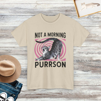 Not A Morning Purrson T-Shirt, Funny Cat Shirt, Cute Cat Lover Gift