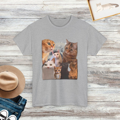 Funny Cat Faces T-Shirt, Hilarious Cat Expressions Meme Tee, Funny Cat Meme Shirt