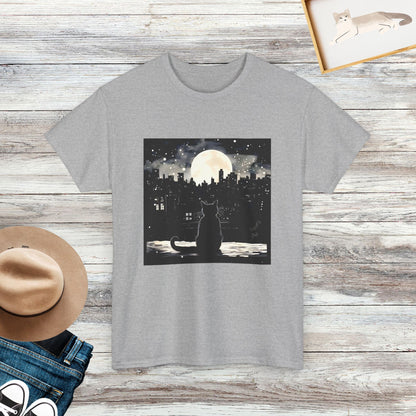 Cat Moon Shirt, Black Cat Shirt, Cat Lover Gifts