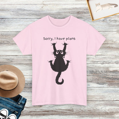 Sorry, I Have Plans Funny Cat Shirt, Black Cat Gifts, Cute Kitty Shirt