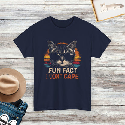 Fun Fact I Don't Care Cat Shirt, Humorous Cat Shirt, Funny Gift For Cat Lover