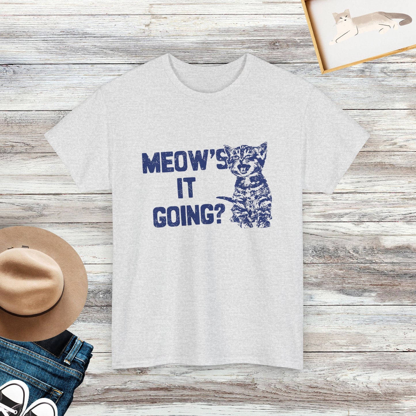 Meow's It Going Shirt, Funny Cat Shirt, Cute Cat Tee, Gift For Cat Lover