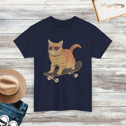 Cat on Skateboard T-Shirt, Cat Lover Shirt