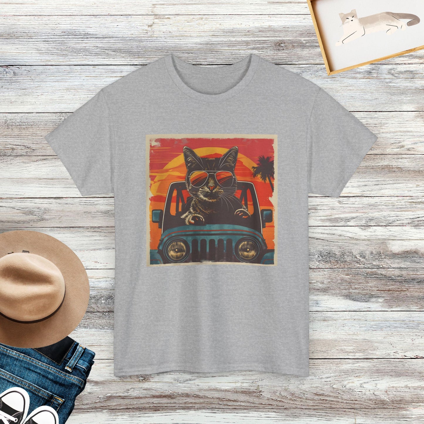 Cat Jeep T-shirt, Cat Lover Tee, Funny Cat Tee