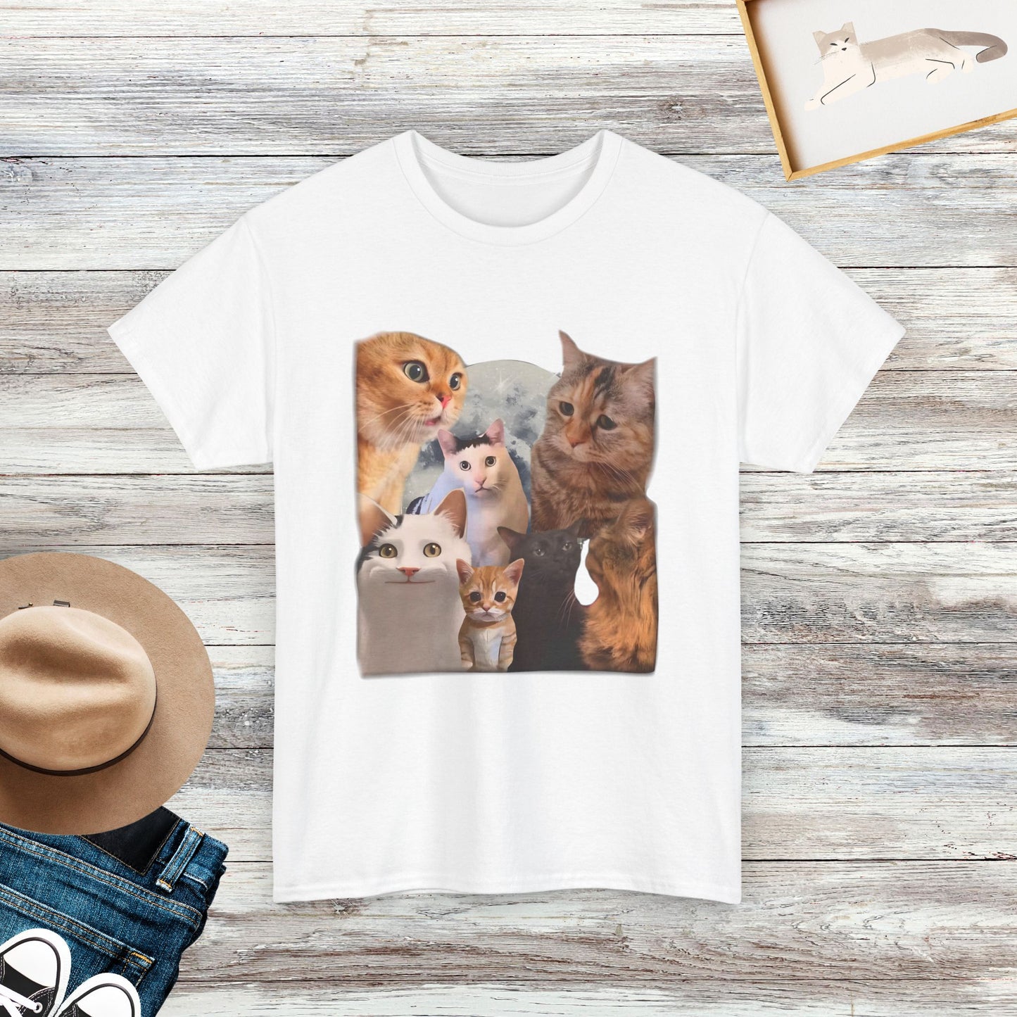 Funny Cat Faces T-Shirt, Hilarious Cat Expressions Meme Tee, Funny Cat Meme Shirt