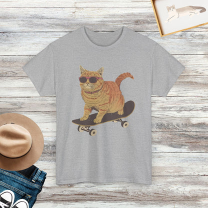 Cat on Skateboard T-Shirt, Cat Lover Shirt