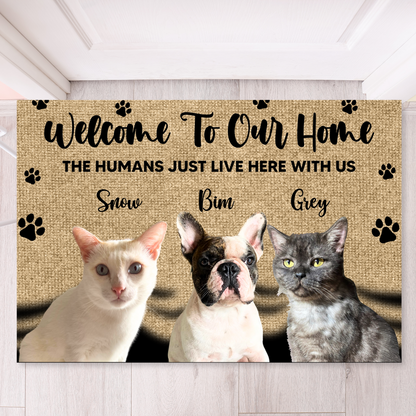 Personalized Pet Doormat, Welcome To Our Home Doormat, Custom Pet Photo and Name, Gift for Pet Owners