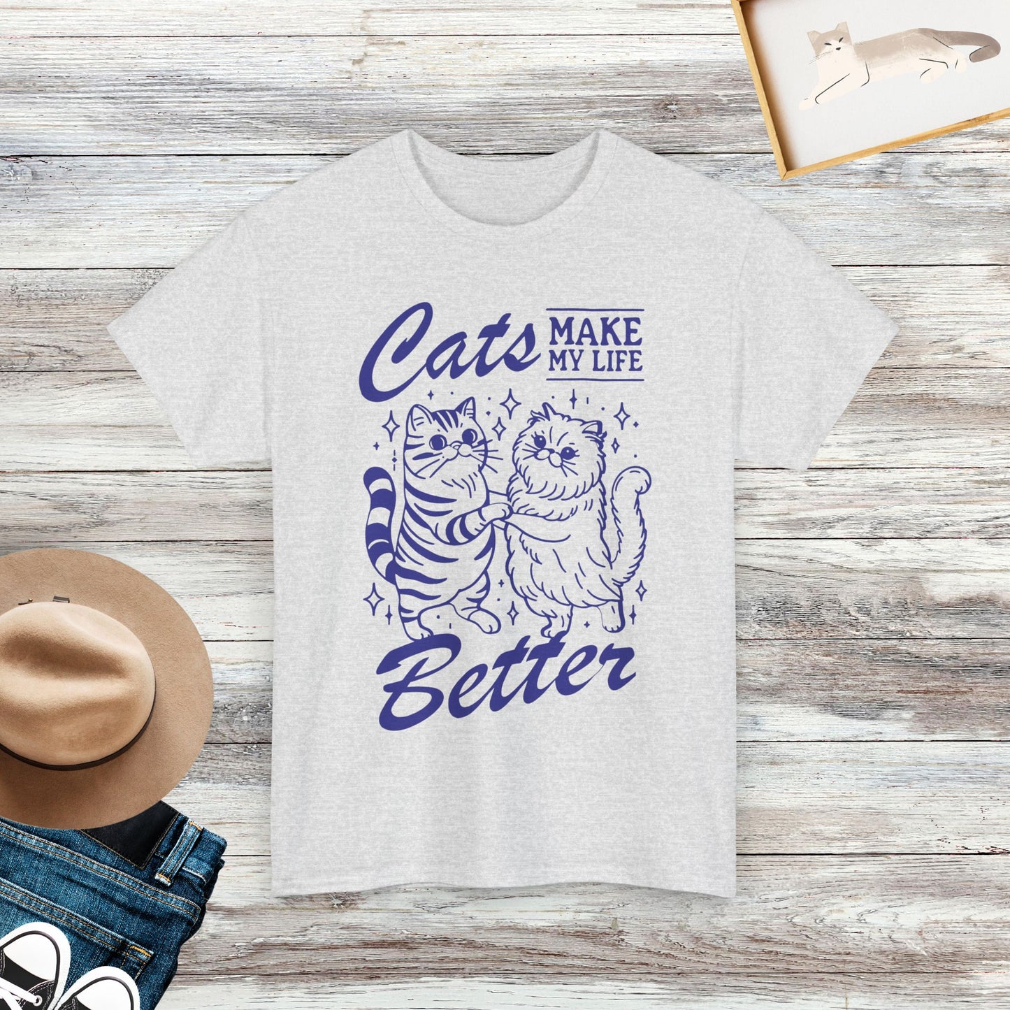 Cats Make My Life Better Shirt, Cute Cat Shirt, Cat Lover Tshirt