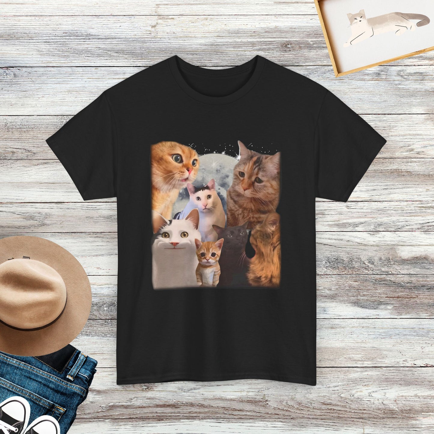 Funny Cat Faces T-Shirt, Hilarious Cat Expressions Meme Tee, Funny Cat Meme Shirt