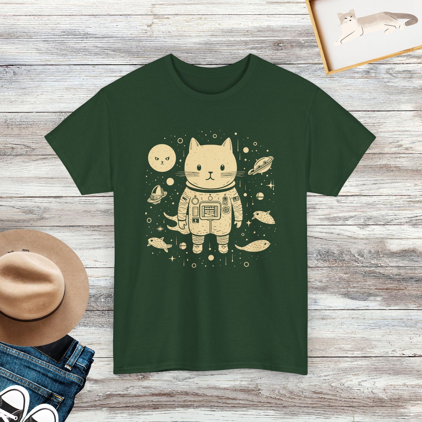 Astronaut Cat T-Shirt, Cat Lover Gift Shirt, Cute Cat Shirt