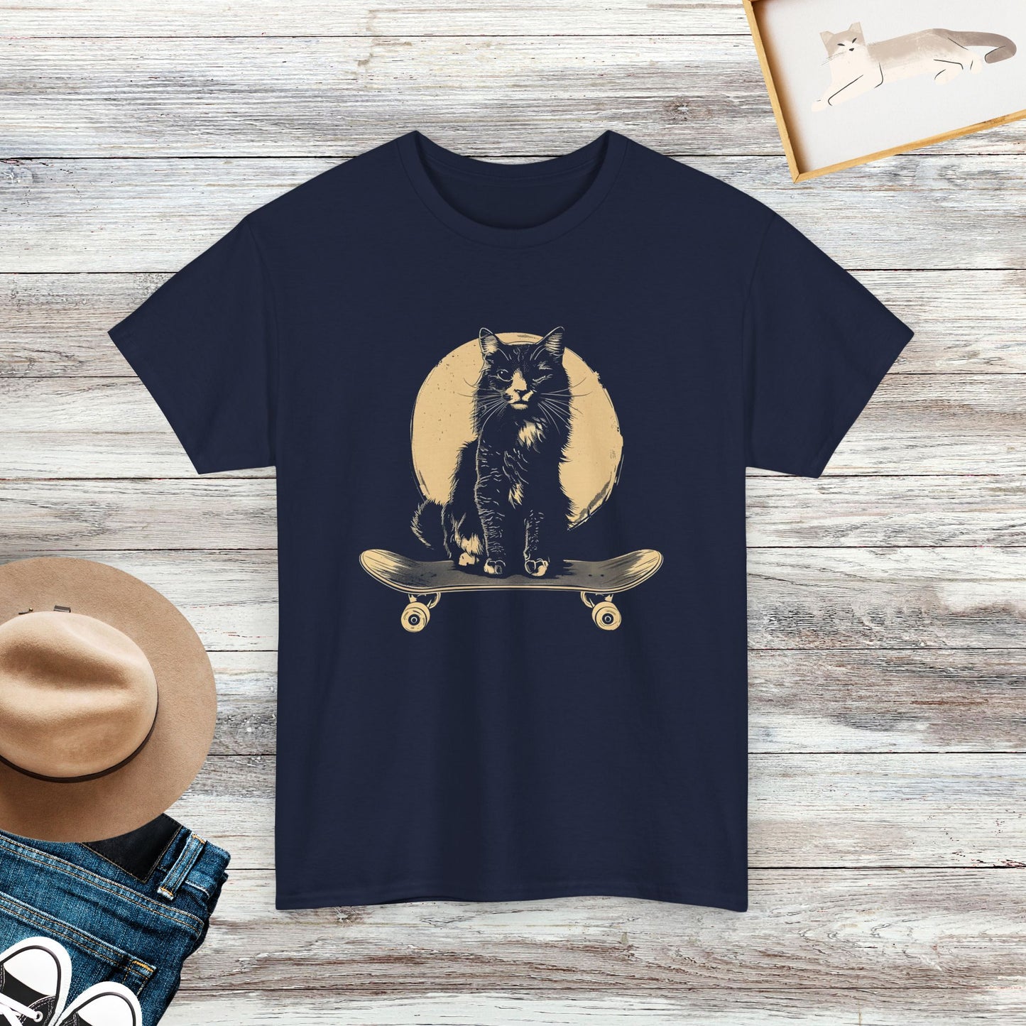 Skateboard Cat Shirt, Cool Cat Shirt, Cat Lover Gift