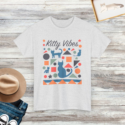 Kitty Vibes T-Shirt, Minimalist Cat Tee, Gift For Cat Lover