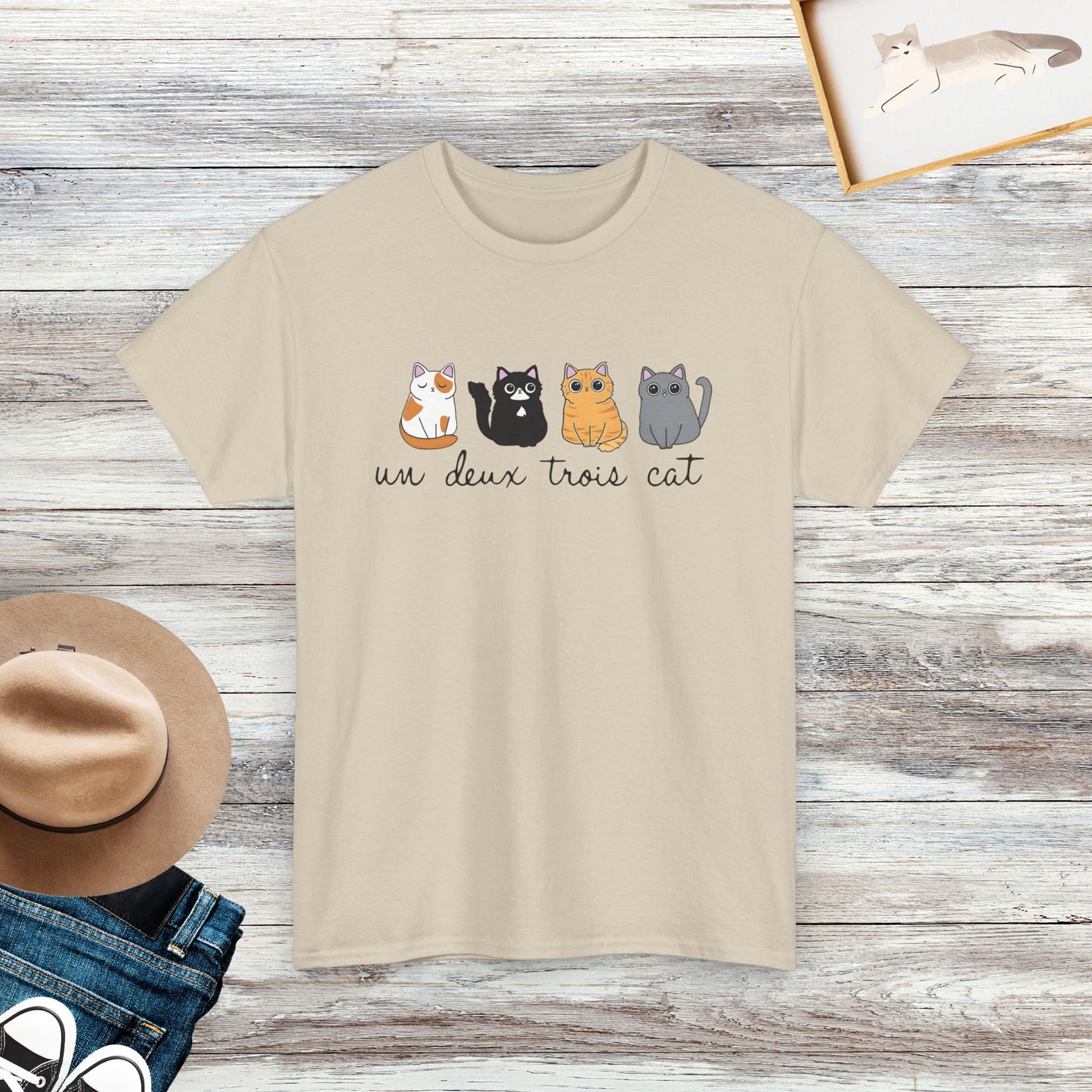 Un Deux Trois Cat Shirt, Cat shirt, Funny Cat Shirt, Gifts For Cat Lovers