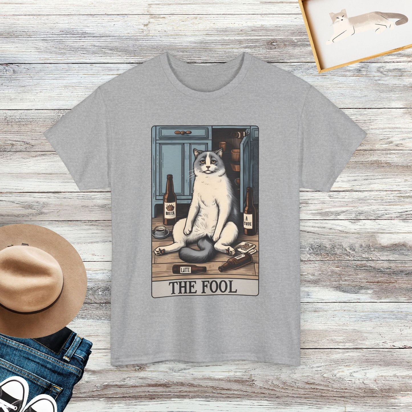 The Fool Cat Meme T-Shirt, Funny Cat Tarot Shirt, Gift For Cat Lovers