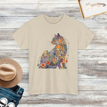 Floral Cat Shirt, Purr Shirt, Cat Mom Floral Cat Tee, Cat Lover Gift