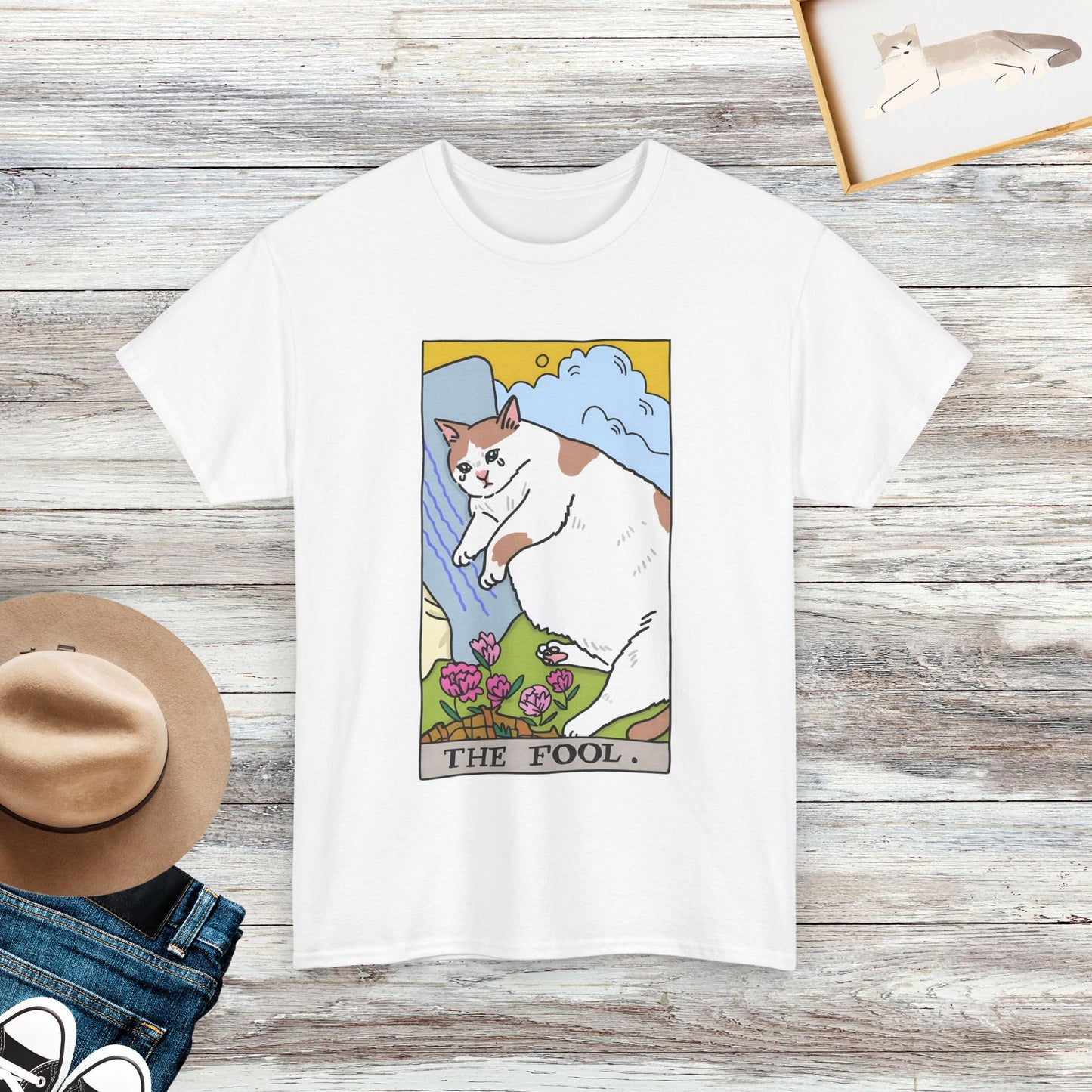 The Fool Cat Shirt, Tarot Card Shirt, Crying Cat Meme Shirt, Gift For Cat Lovers